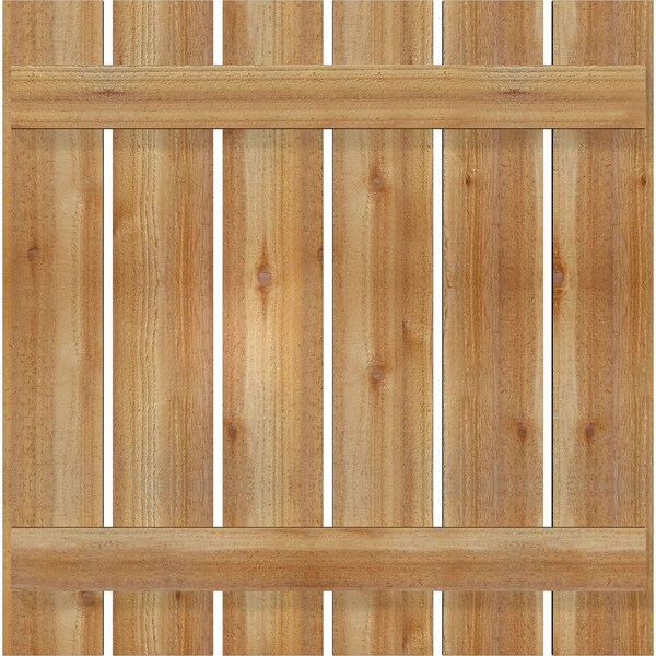 Ekena Millwork Spaced Board-n-Batten Shutters, Rough Sawn Western Red Cedar, 34 3/4W x 35H, PR - RBS06S35X035RWR
