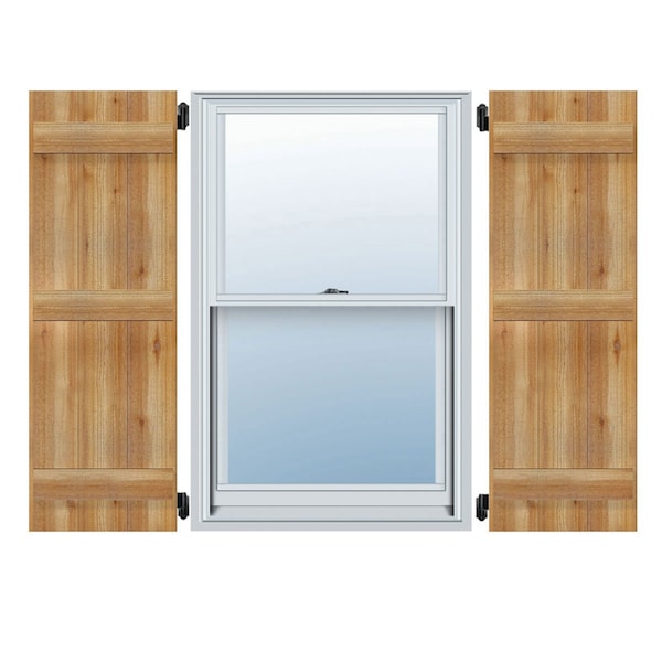 Ekena Millwork Joined Board-n-Batten Shutters, Rough Sawn Western Red Cedar, 26 7/8W x 76H, PR - RBJ06S26X076RWR
