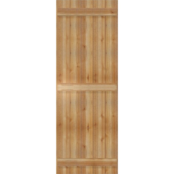 Ekena Millwork Joined Board-n-Batten Shutters, Rough Sawn Western Red Cedar, 26 7/8W x 76H, PR - RBJ06S26X076RWR