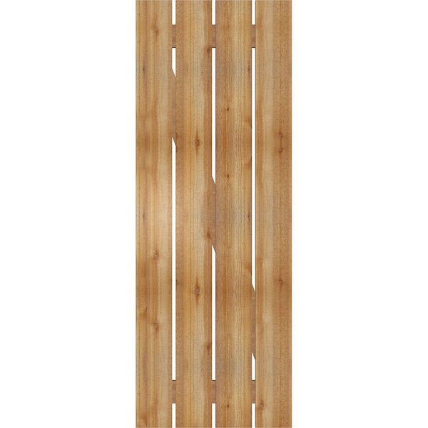 Ekena Millwork Spaced Board-n-Batten Shutters w/Z-Bar, Rough Sawn Western Red Cedar, 23W x 63H, PR - RBS06Z23X063RWR