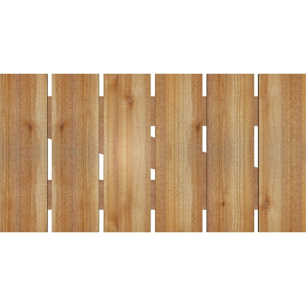 Ekena Millwork Spaced Board-n-Batten Shutters w/Z-Bar, Rough Sawn Western Red Cedar, 34 3/4W x 18H, PR - RBS06Z35X018RWR