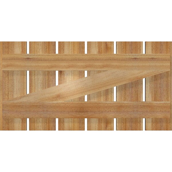 Ekena Millwork Spaced Board-n-Batten Shutters w/Z-Bar, Rough Sawn Western Red Cedar, 34 3/4W x 18H, PR - RBS06Z35X018RWR