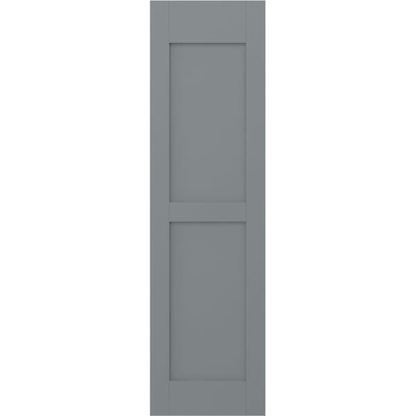 Ekena Millwork Americraft 2 Equal Flat Panel Exterior Real Wood Shutters, RW101FP12X37CHH, PR - RW101FP12X37CHH