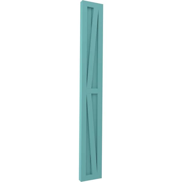 Ekena Millwork Americraft 2-Board Wood 2 Equal Panel Frmd Board-n-Batten Shutters w/Dubl Z-Bar, ARW102BF207X39PTH, PR - ARW102BF207X39PTH