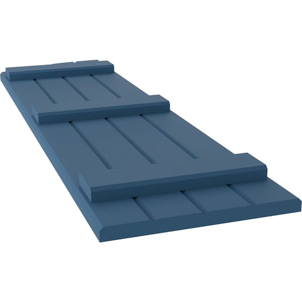 Ekena Millwork Americraft 4-Board (3 Batten) Wood Joined Board-n-Batten Shutters w/Ellipt Top, ARW401BE414X37HBH, PR - ARW401BE414X37HBH