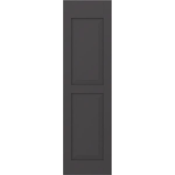 Ekena Millwork Americraft 2 Equal Raised Panel Exterior Real Wood Shutters, RW101RP18X55SMH, PR - RW101RP18X55SMH