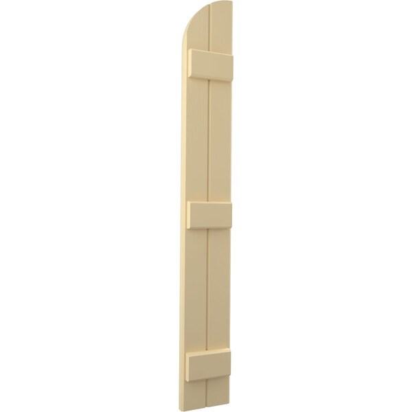 Ekena Millwork Americraft 2-Board (3 Batten) Wood Joined Board-n-Batten Shutters w/ Arch Top, ARW401BQ207X54NTH, PR - ARW401BQ207X54NTH