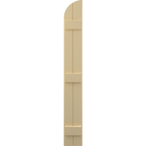 Ekena Millwork Americraft 2-Board (3 Batten) Wood Joined Board-n-Batten Shutters w/ Arch Top, ARW401BQ207X54NTH, PR - ARW401BQ207X54NTH