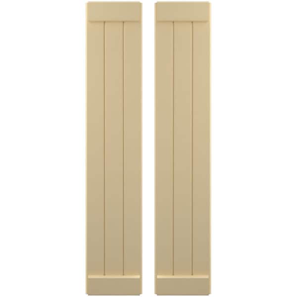 Ekena Millwork Americraft 3-Board Exterior Wood Joined Board-n-Batten Shutters w/ End Batten, ARW103BB311X63NTH, PR - ARW103BB311X63NTH