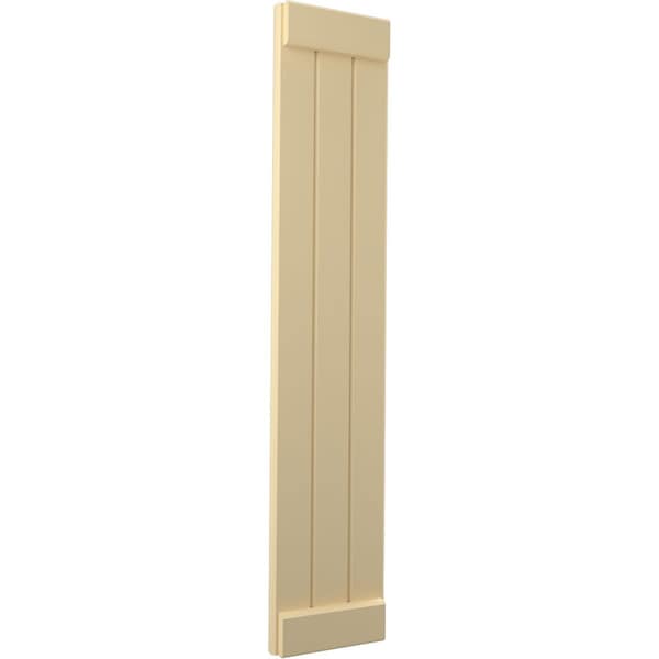 Ekena Millwork Americraft 3-Board Exterior Wood Joined Board-n-Batten Shutters w/ End Batten, ARW103BB311X63NTH, PR - ARW103BB311X63NTH