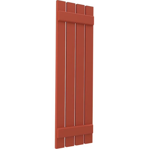 Ekena Millwork Americraft 4-Board (2 Batten) Exterior Real Wood Spaced Board-n-Batten Shutters, ARW101SB415X59CLH, PR - ARW101SB415X59CLH