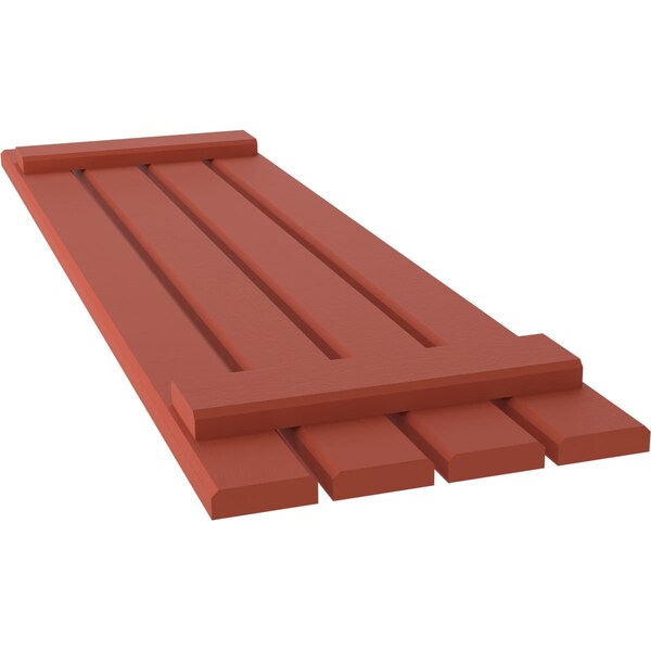 Ekena Millwork Americraft 4-Board (2 Batten) Exterior Real Wood Spaced Board-n-Batten Shutters, ARW101SB415X59CLH, PR - ARW101SB415X59CLH