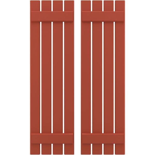 Ekena Millwork Americraft 4-Board (2 Batten) Exterior Real Wood Spaced Board-n-Batten Shutters, ARW101SB415X59CLH, PR - ARW101SB415X59CLH