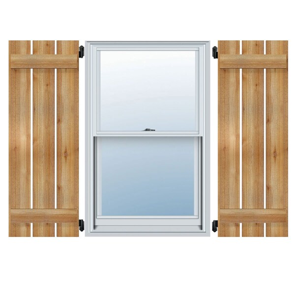 Ekena Millwork Spaced Board-n-Batten Shutters, Rough Sawn Western Red Cedar, 17 1/8W x 33H, PR - RBS06S17X033RWR