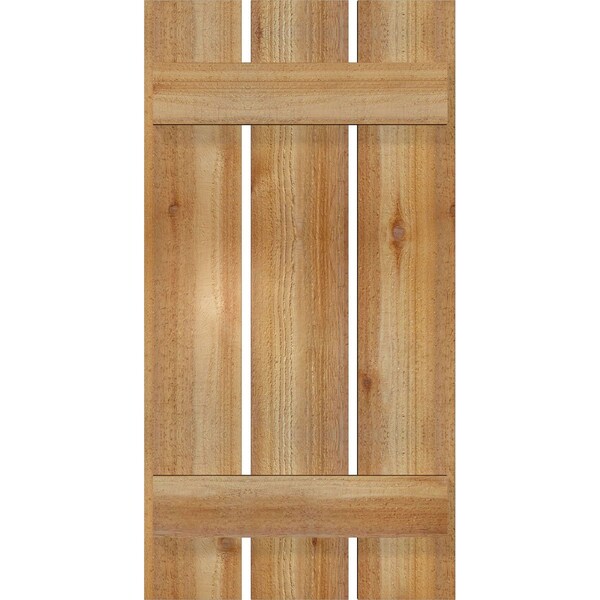 Ekena Millwork Spaced Board-n-Batten Shutters, Rough Sawn Western Red Cedar, 17 1/8W x 33H, PR - RBS06S17X033RWR