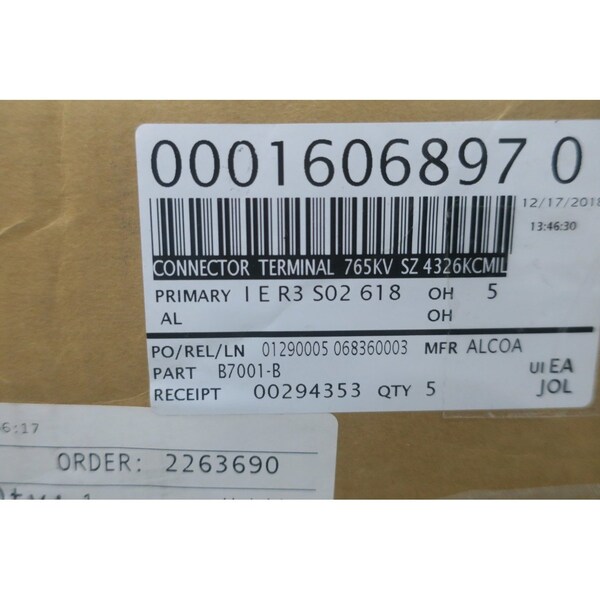 Terminar Afl de 765KV conector de 4326KCMIL - B7001-B.
