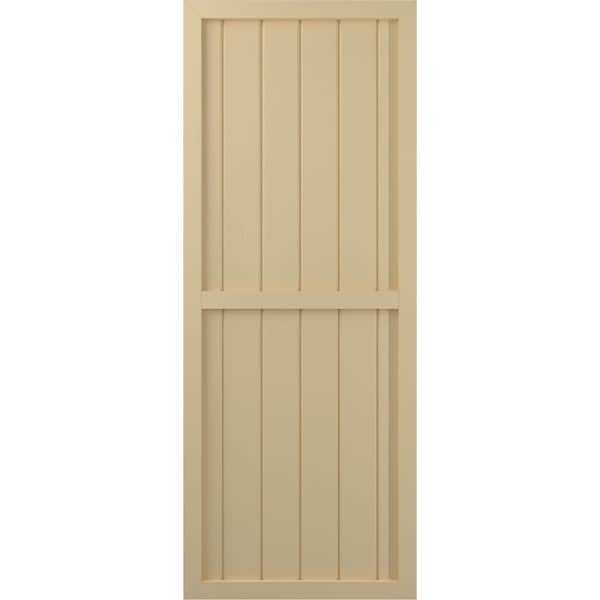 Ekena Millwork Americraft 6-Board Exterior Wood 2 Equal Panel Framed Board-n-Batten Shutters, ARW101BF621X51NTH, PR - ARW101BF621X51NTH