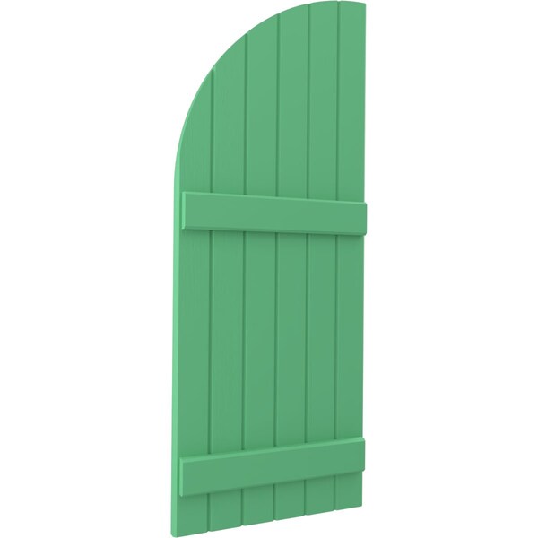 Ekena Millwork Americraft 6-Board (2 Batten) Wood Joined Board-n-Batten Shutters w/ Arch Top, ARW101BQ621X82LPH, PR - ARW101BQ621X82LPH