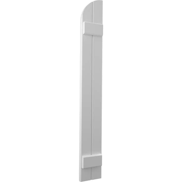 Ekena Millwork Americraft 2-Board (2 Batten) Wood Joined Board-n-Batten Shutters w/ Arch Top, ARW101BQ207X42PRH - ARW101BQ207X42PRH
