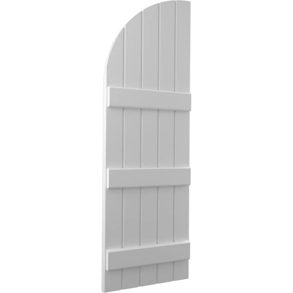 Ekena Millwork Americraft 5-Board (3 Batten) Wood Joined Board-n-Batten Shutters w/ Arch Top, ARW401BQ518X61PRH - ARW401BQ518X61PRH