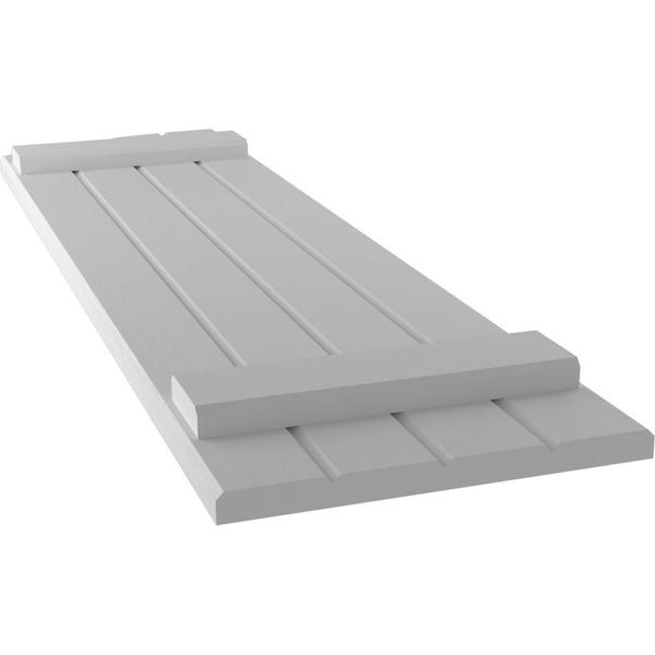 Ekena Millwork Americraft 4-Board (2 Batten) Wood Joined Board-n-Batten Shutters w/ Ellipt Top, ARW101BE414X77PRH - ARW101BE414X77PRH