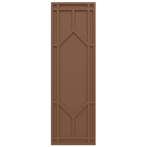 Ekena Millwork True Fit PVC Shaker Fixed Mount Shutters, Burnt Toffee, 12W x 48H, PR - TFP001SK12X048BT