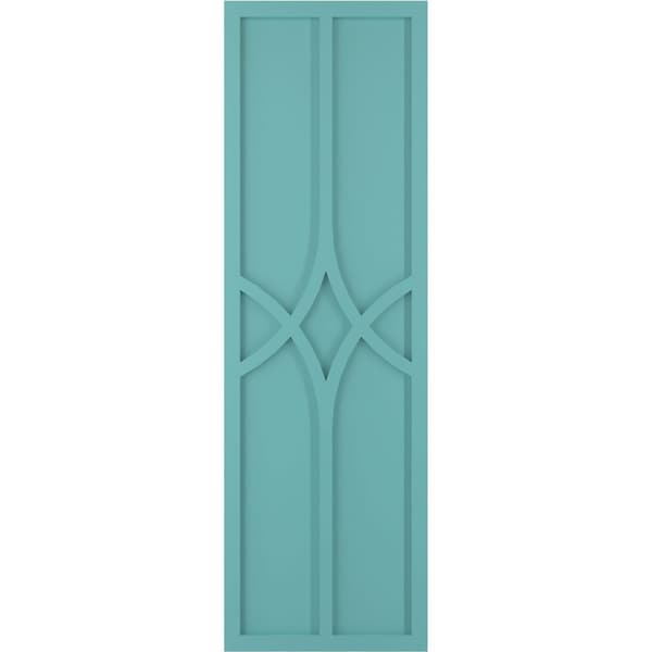 Ekena Millwork True Fit PVC Cedar Park Fixed Mount Shutters, Pure Turquoise, 18W x 76H, PR - TFP001CP18X076PT