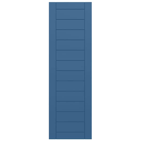 Ekena Millwork True Fit PVC Horizontal Slat Framed Modern Style Fixed Mount Shutters, Sojourn Blue, 18W x 53H, PR - TFP001HF18X053HB