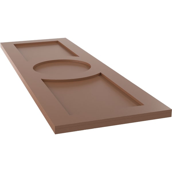 Ekena Millwork True Fit PVC Center Circle Arts & Crafts Fixed Mount Shutters, Burnt Toffee, 18W x 77H, PR - TFP001AC18X077BT