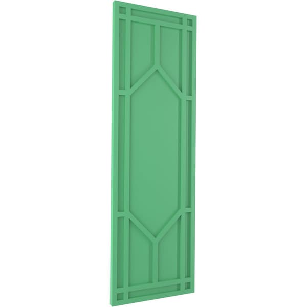 Ekena Millwork True Fit PVC Shaker Fixed Mount Shutters, Lilly Pads, 15W x 66H, PR - TFP001SK15X066LP