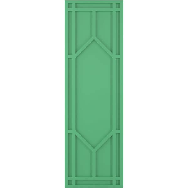 Ekena Millwork True Fit PVC Shaker Fixed Mount Shutters, Lilly Pads, 15W x 66H, PR - TFP001SK15X066LP