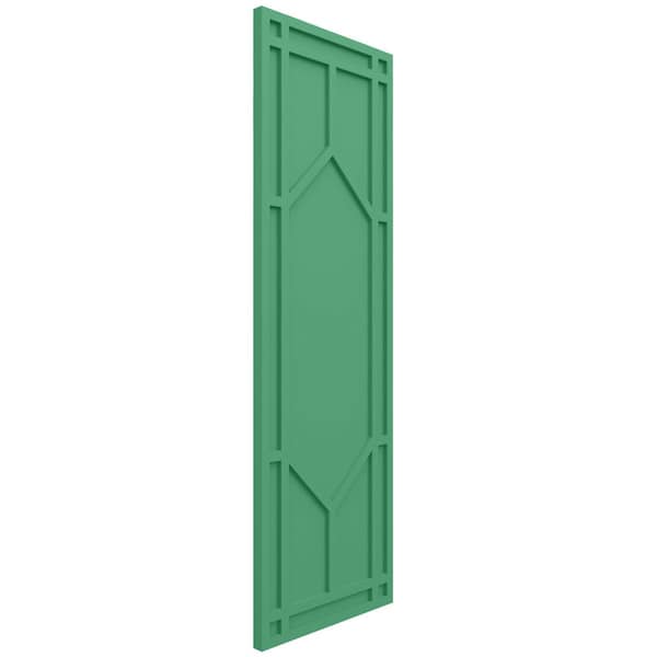 Ekena Millwork True Fit PVC Shaker Fixed Mount Shutters, Lilly Pads, 15W x 66H, PR - TFP001SK15X066LP