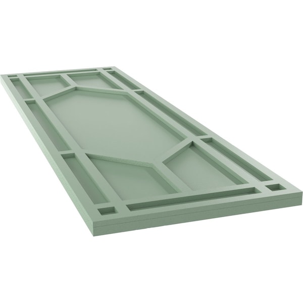 Ekena Millwork True Fit PVC Shaker Fixed Mount Shutters, Track Green, 18W x 55H, PR - TFP001SK18X055TG