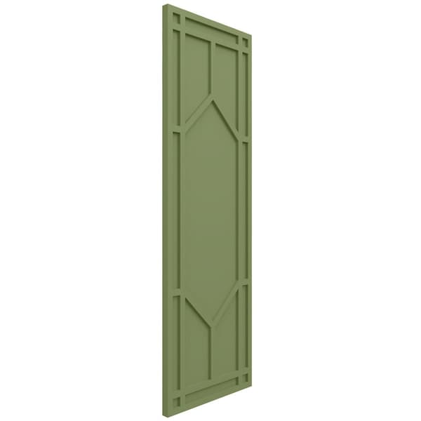 Ekena Millwork True Fit PVC Shaker Fixed Mount Shutters, Moss Green, 18W x 30H, PR - TFP001SK18X030MG