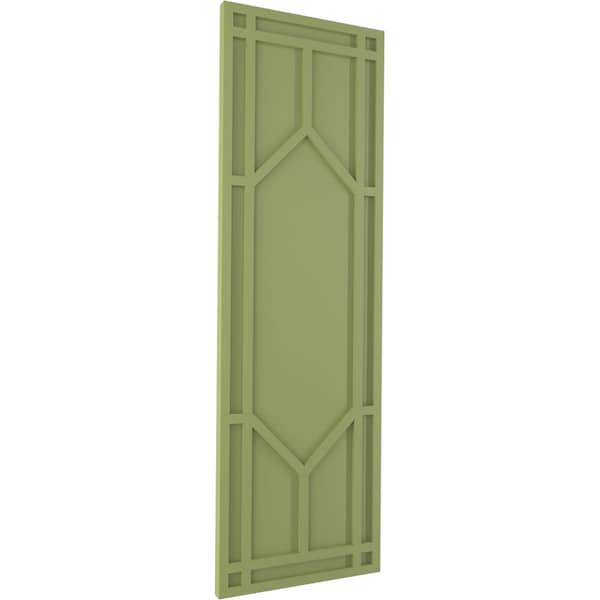 Ekena Millwork True Fit PVC Shaker Fixed Mount Shutters, Moss Green, 18W x 30H, PR - TFP001SK18X030MG