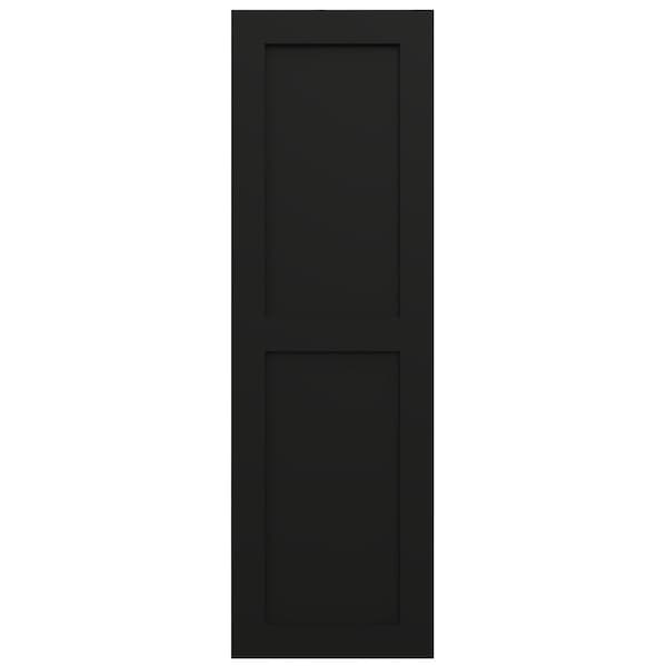 Ekena Millwork True Fit PVC Two Equal Flat Panel Shutters, Black, 12W x 74H, PR - TFP101FPF12X074BL