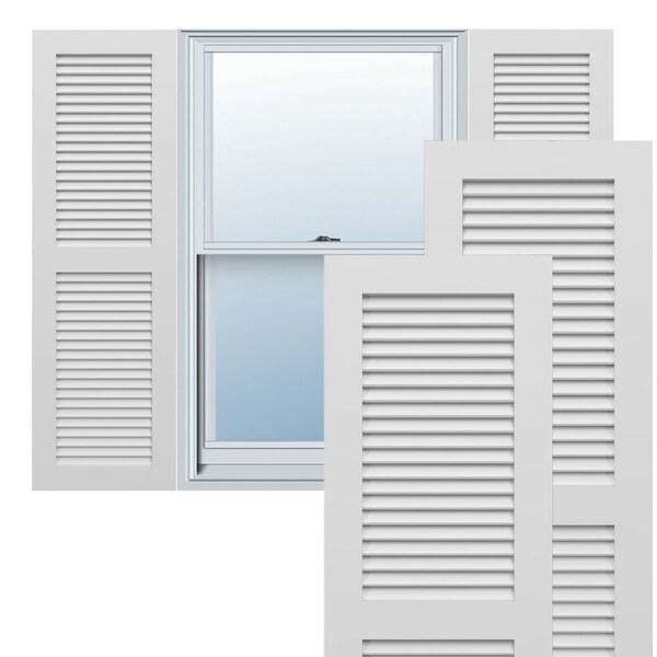 Ekena Millwork True Fit PVC Two Equal Louver Shutters, White, 12W x 76H, PR - TFP101LVF12X076WH