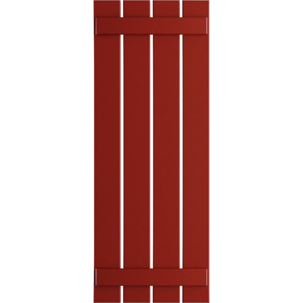 Ekena Millwork True Fit PVC Four Board Spaced Board-n-Batten Shutters, Fire Red , 23W x 58H, PR - TFP101SBF23X058BR