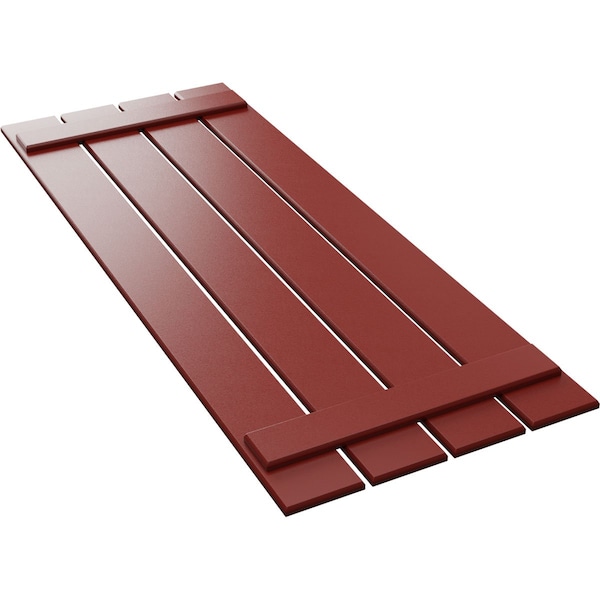 Ekena Millwork True Fit PVC Four Board Spaced Board-n-Batten Shutters, Fire Red , 23W x 58H, PR - TFP101SBF23X058BR