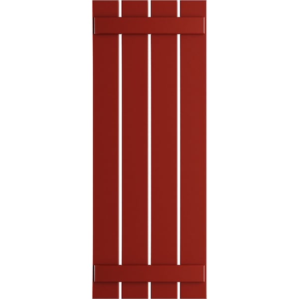 Ekena Millwork True Fit PVC Four Board Spaced Board-n-Batten Shutters, Fire Red , 23W x 58H, PR - TFP101SBF23X058BR