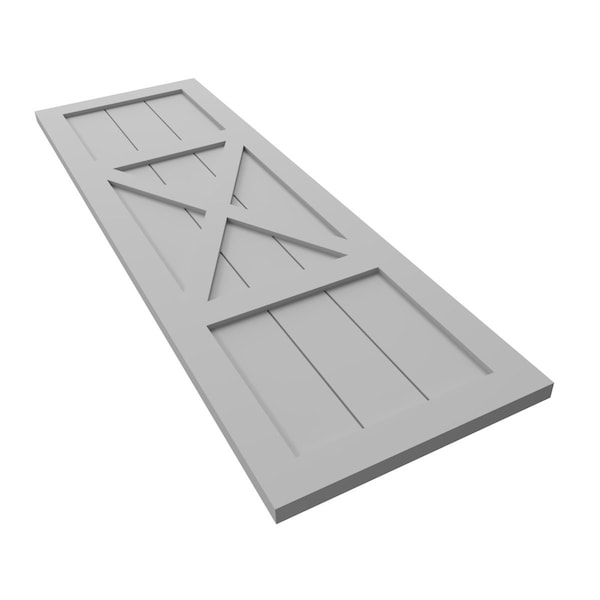 Ekena Millwork True Fit PVC Center X-Board Farmhouse Fixed Mount Shutters, Primed , 15"W x 38"H - TFP107FH15X038PR