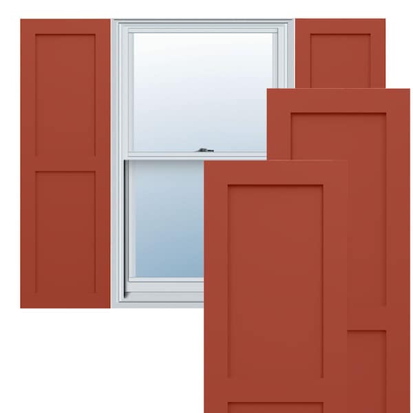 Ekena Millwork True Fit PVC Two Equal Flat Panel Shutters, Colorful Leaves, 18W x 57H, PR - TFP101FPF18X057CL
