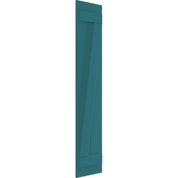 Ekena Millwork True Fit PVC, Two Board Joined Board-n-Batten Shutters w/Z-Bar, Antigua , 10 3/4W x 31H, PR - TFP102BBF11X031AN