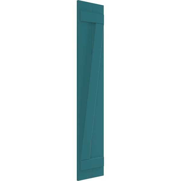 Ekena Millwork True Fit PVC, Two Board Joined Board-n-Batten Shutters w/Z-Bar, Antigua , 10 3/4W x 31H, PR - TFP102BBF11X031AN