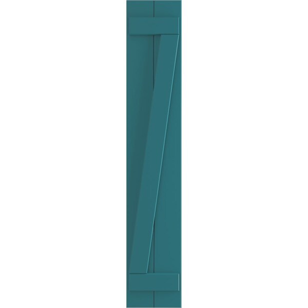 Ekena Millwork True Fit PVC, Two Board Joined Board-n-Batten Shutters w/Z-Bar, Antigua , 10 3/4W x 31H, PR - TFP102BBF11X031AN