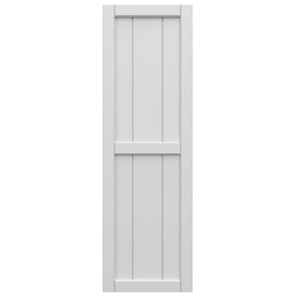 Ekena Millwork True Fit PVC, Two Board Framed Board-n-Batten Shutters, White, 10 3/4W x 45H, PR - TFP101BF11X045WH