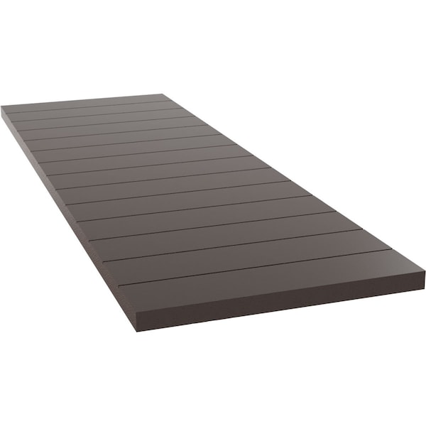 Ekena Millwork True Fit PVC Horizontal Slat Modern Style Fixed Mount Shutters, Raisin Brown, 12W x 68H, PR - TFP001HZ12X068TB