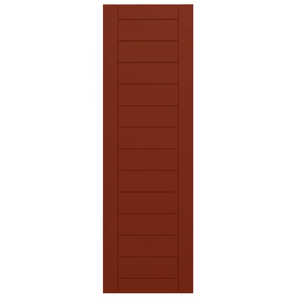 Ekena Millwork True Fit PVC Horizontal Slat Framed Modern Style Fixed Mount Shutters, Pepper Red, 15W x 31H, PR - TFP001HF15X031MR