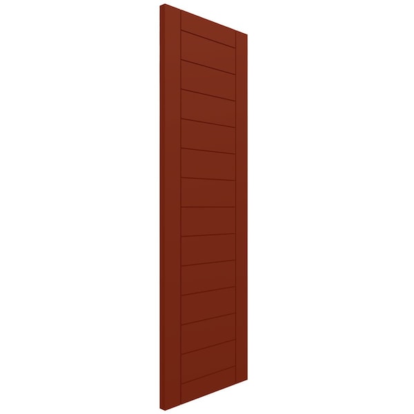 Ekena Millwork True Fit PVC Horizontal Slat Framed Modern Style Fixed Mount Shutters, Pepper Red, 15W x 31H, PR - TFP001HF15X031MR