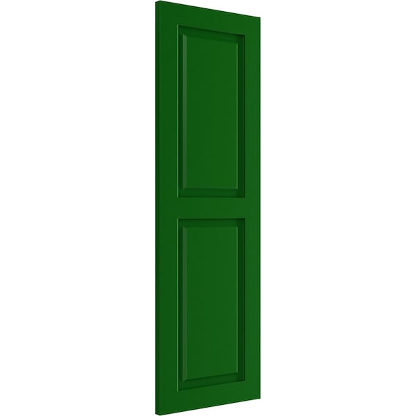 Ekena Millwork True Fit PVC Two Equal Raised Panel Shutters, Viridian Green, 12W x 32H, PR - TFP101RPF12X032HG